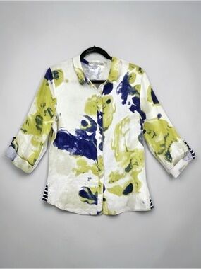 PEOPLE LIKE FRANK EMIL RUTENBERG linen button front top size 4